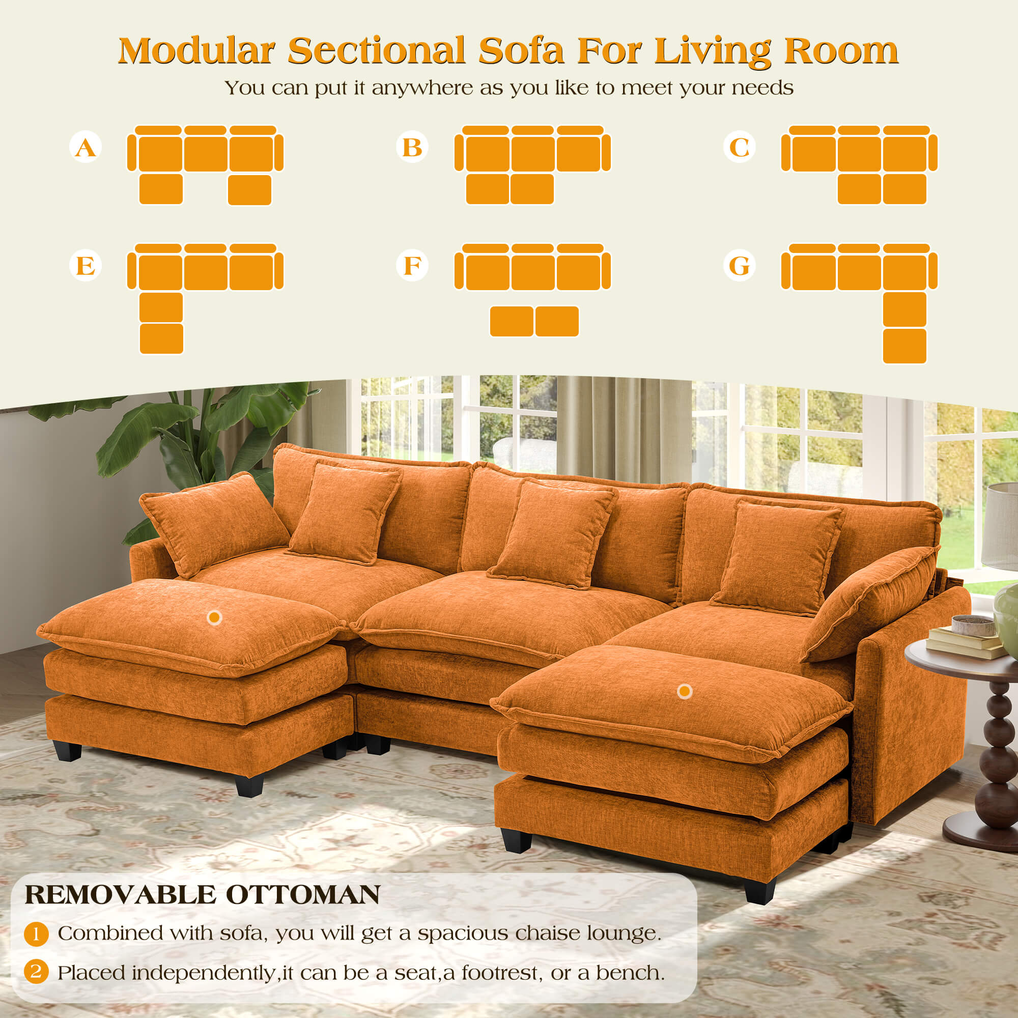 Luxury Thickened Cushion Modular Sofa