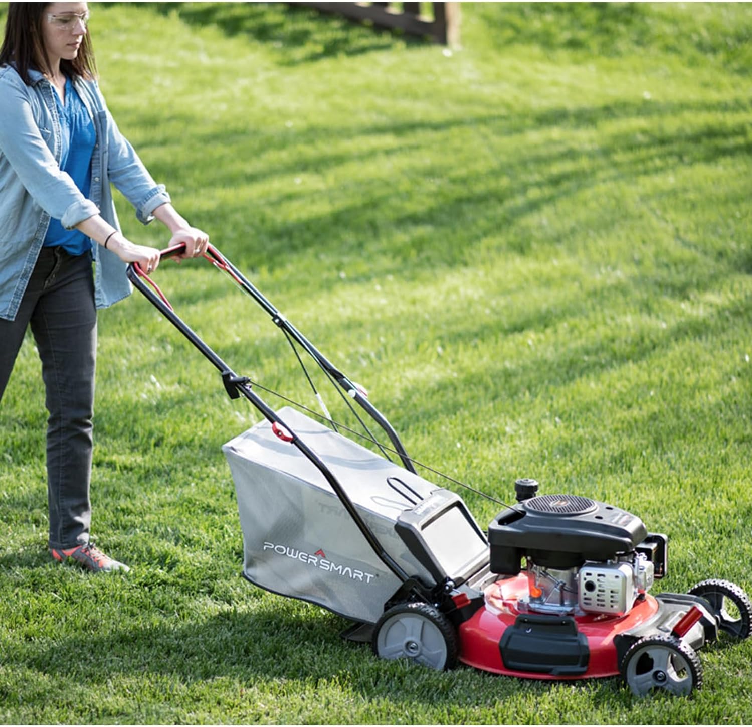 Gas Lawn Mower 21-Inch 144cc OHV Engine 3-in-1 Push Mower with Bagging