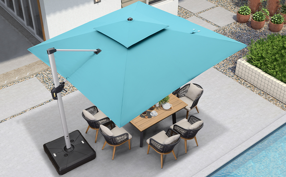 Solar Powered LED Patio Umbrella