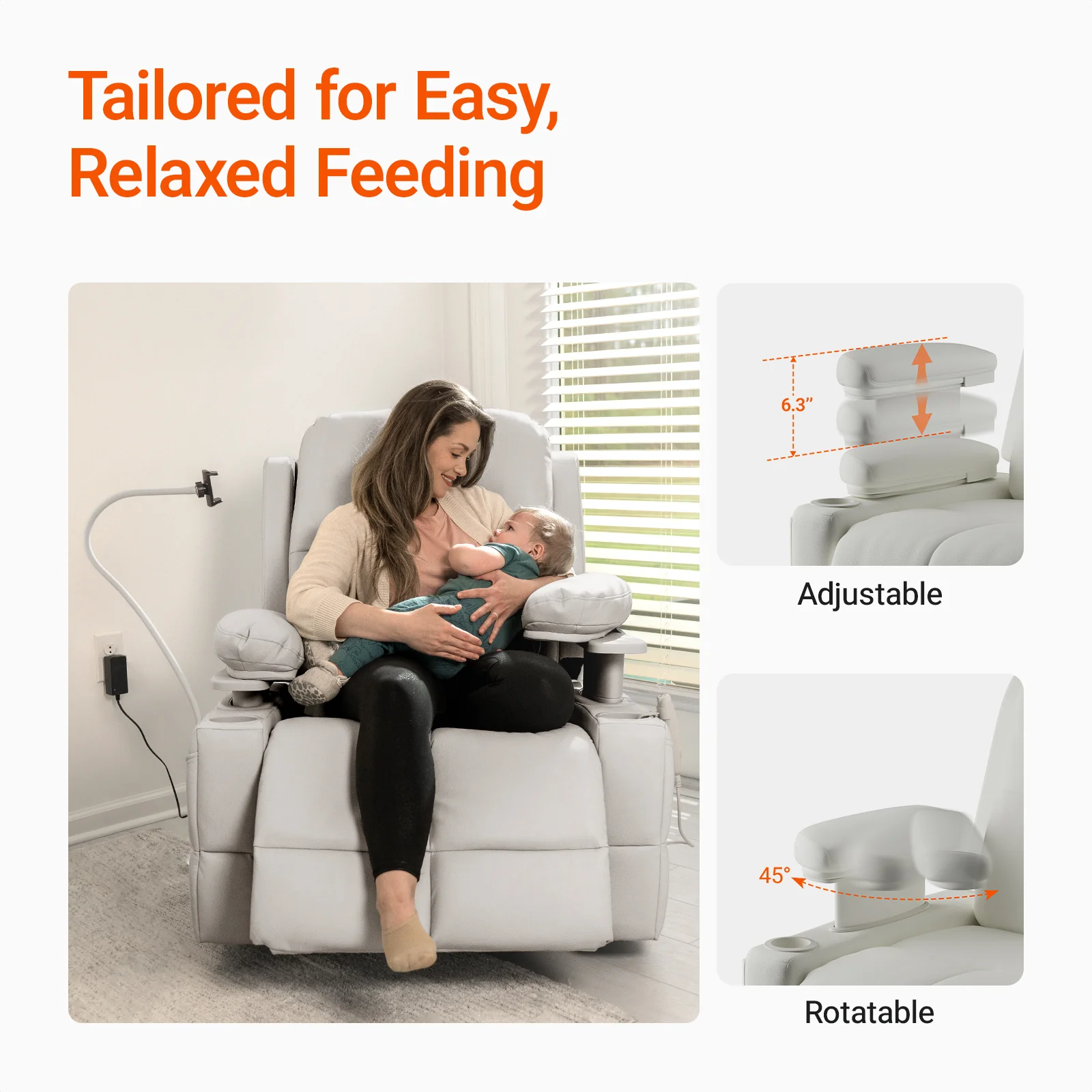 Nursery Chair，Baby nursing recliner