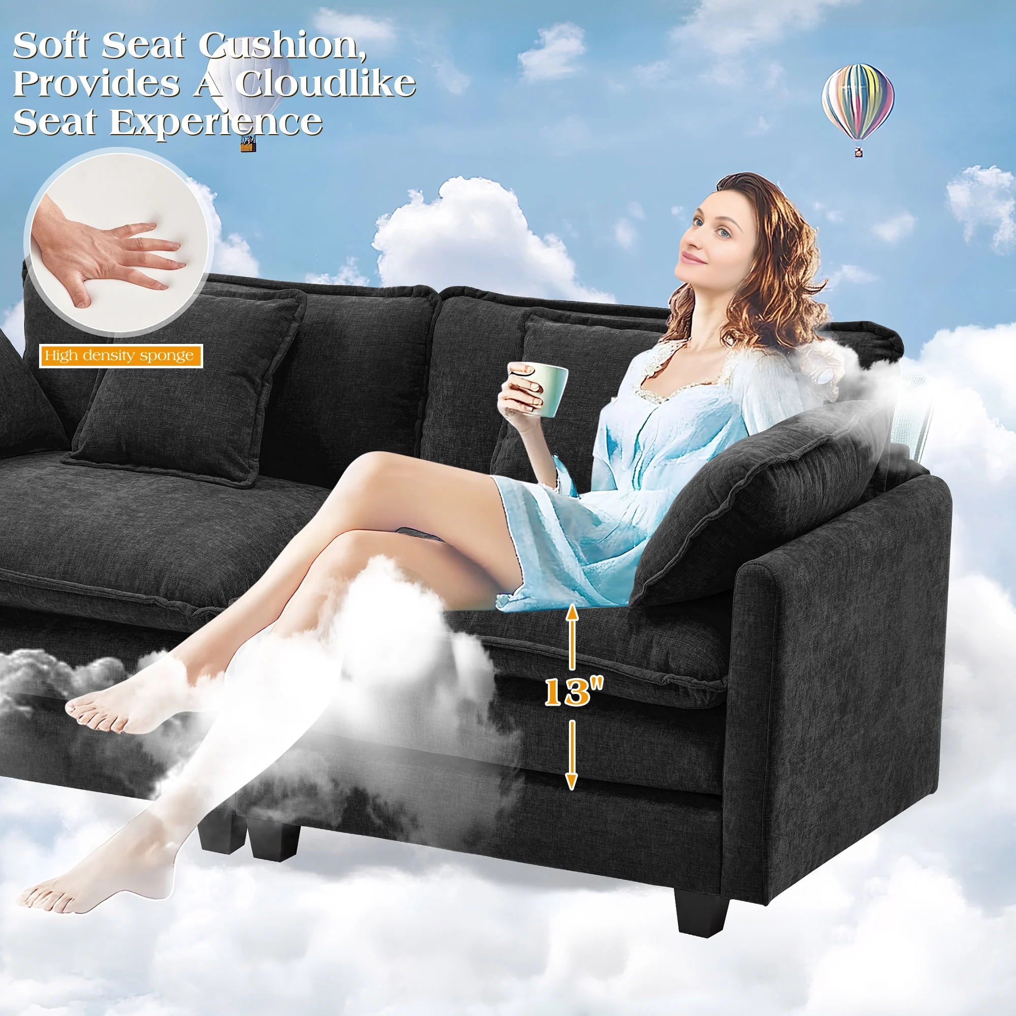 Luxury Thickened Cushion Modular Sofa