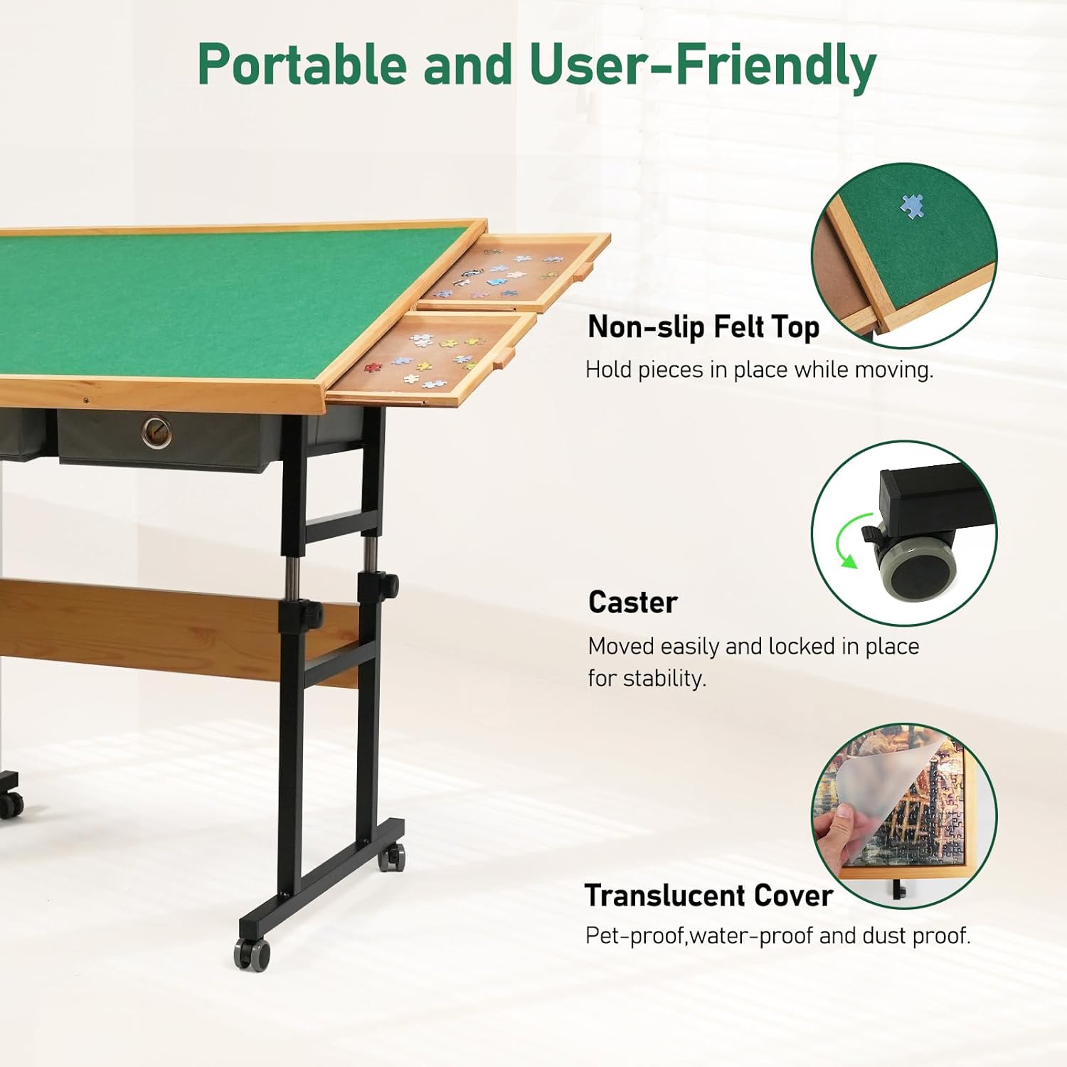 🔥Last Day Only $34 - ALL4JIG Jigsaw Puzzle Table with Legs