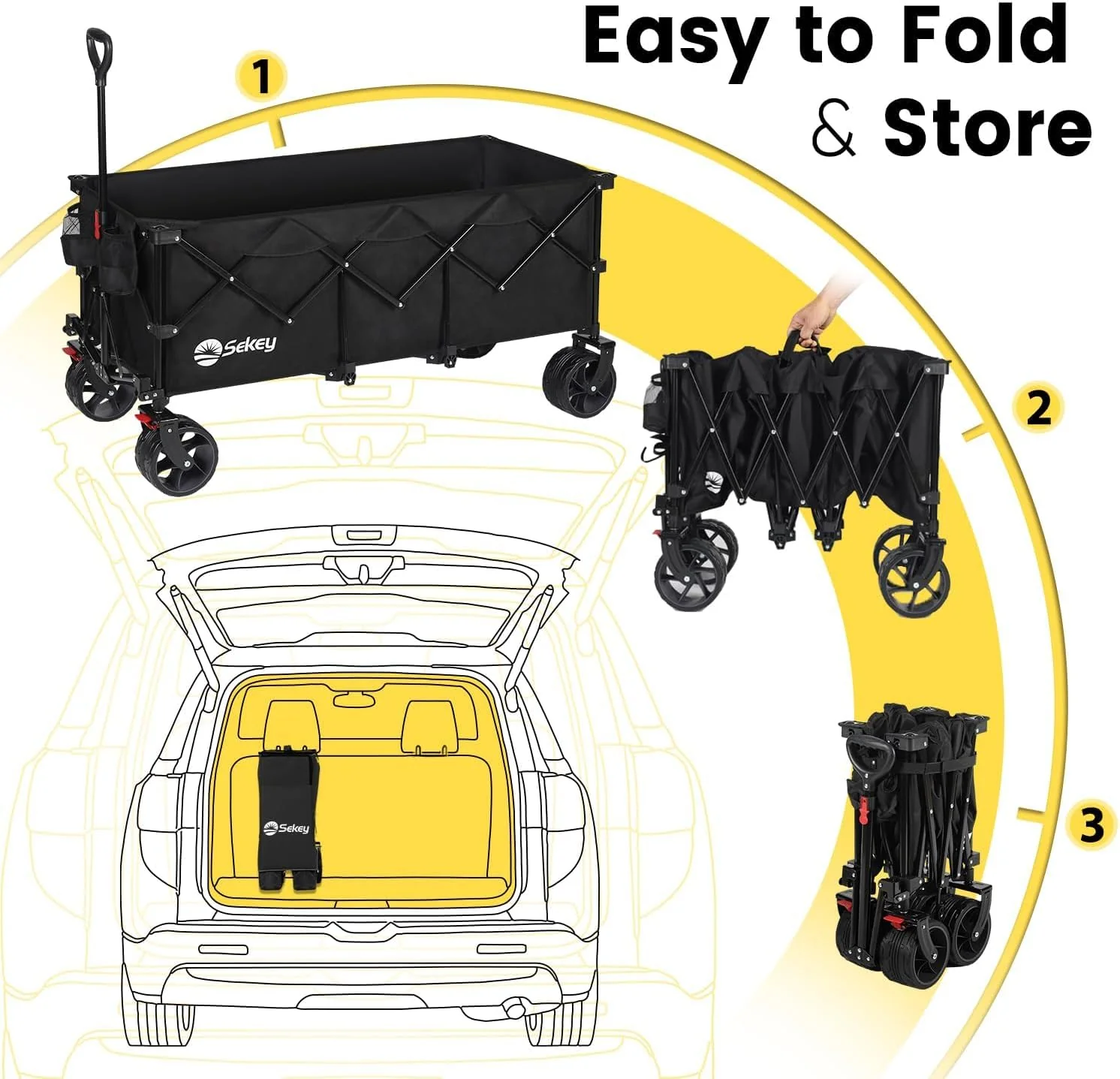48''L Collapsible Foldable Extended Wagon