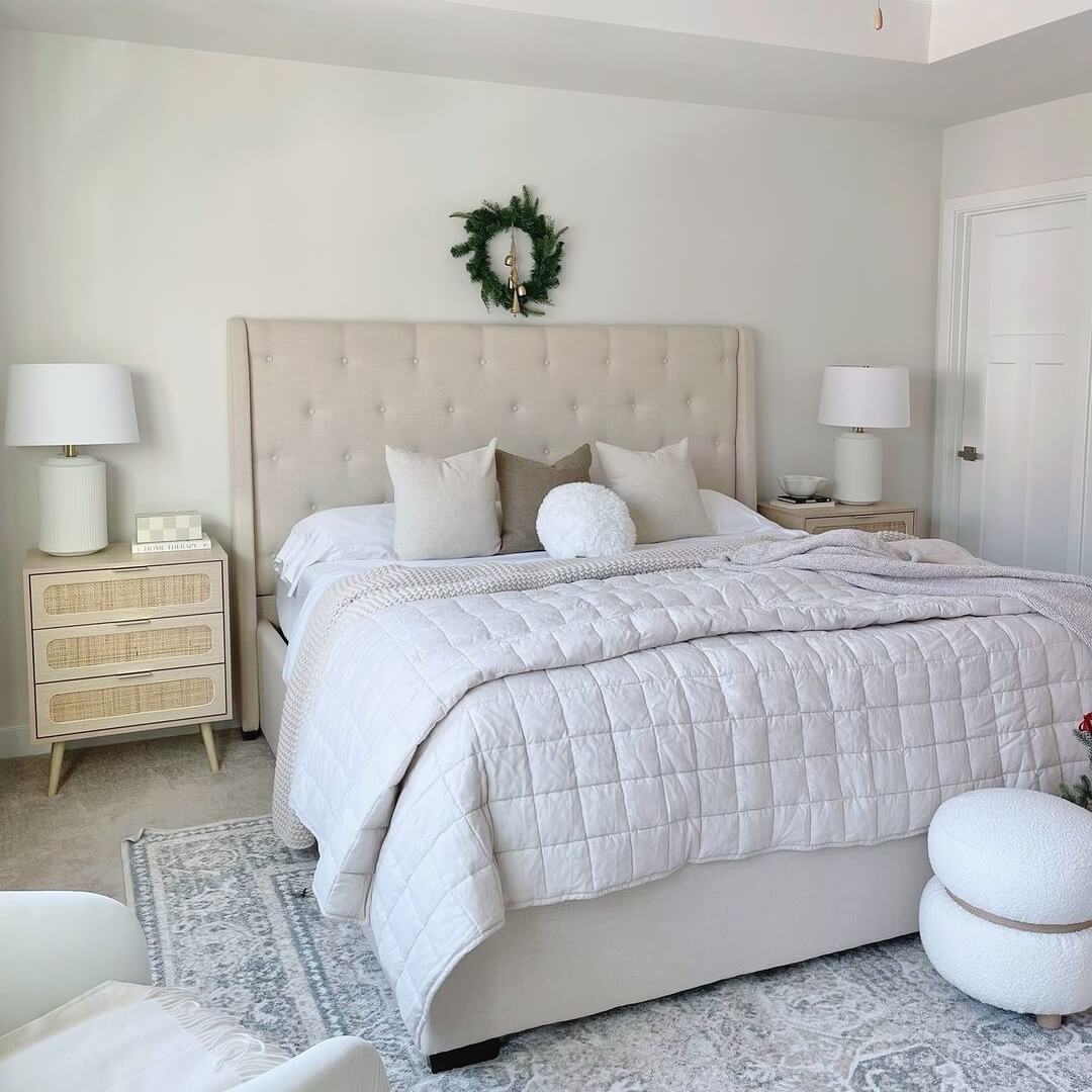 Rattan Nightstand Dresser Table with 3 Drawers