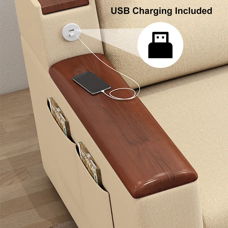 Space-saving Multi-purpose living Room Furniture Modern fabric folding sofa bed