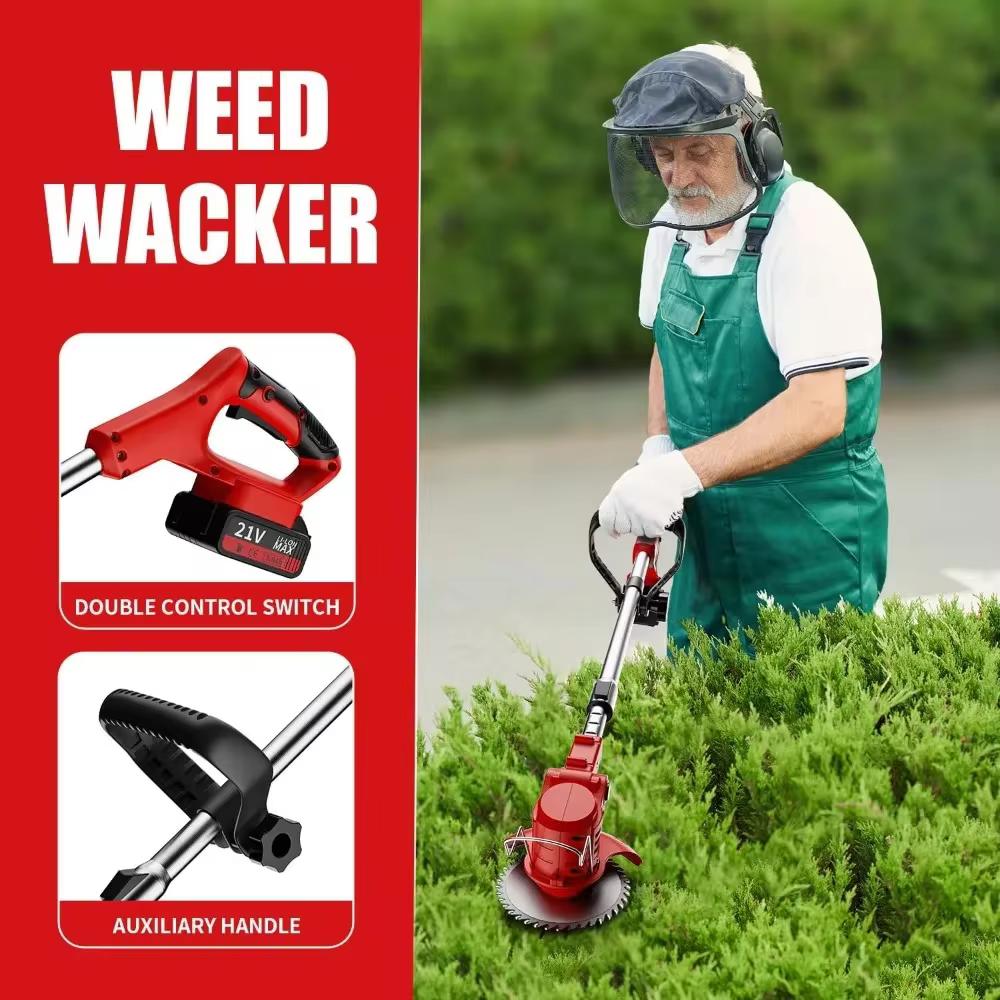 Battery Weed Wacker Cordless Weed Trimmer  & 3 Cutting Blade Types