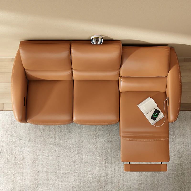Modern Reclining Sofa with Storage