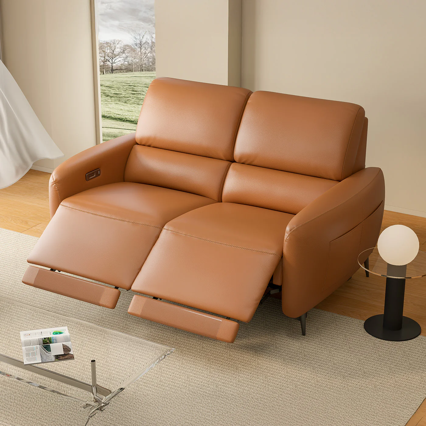 AeroStretch 3 Seater Power Zero Wall Recliner Sofa with Drop Down Table Tray