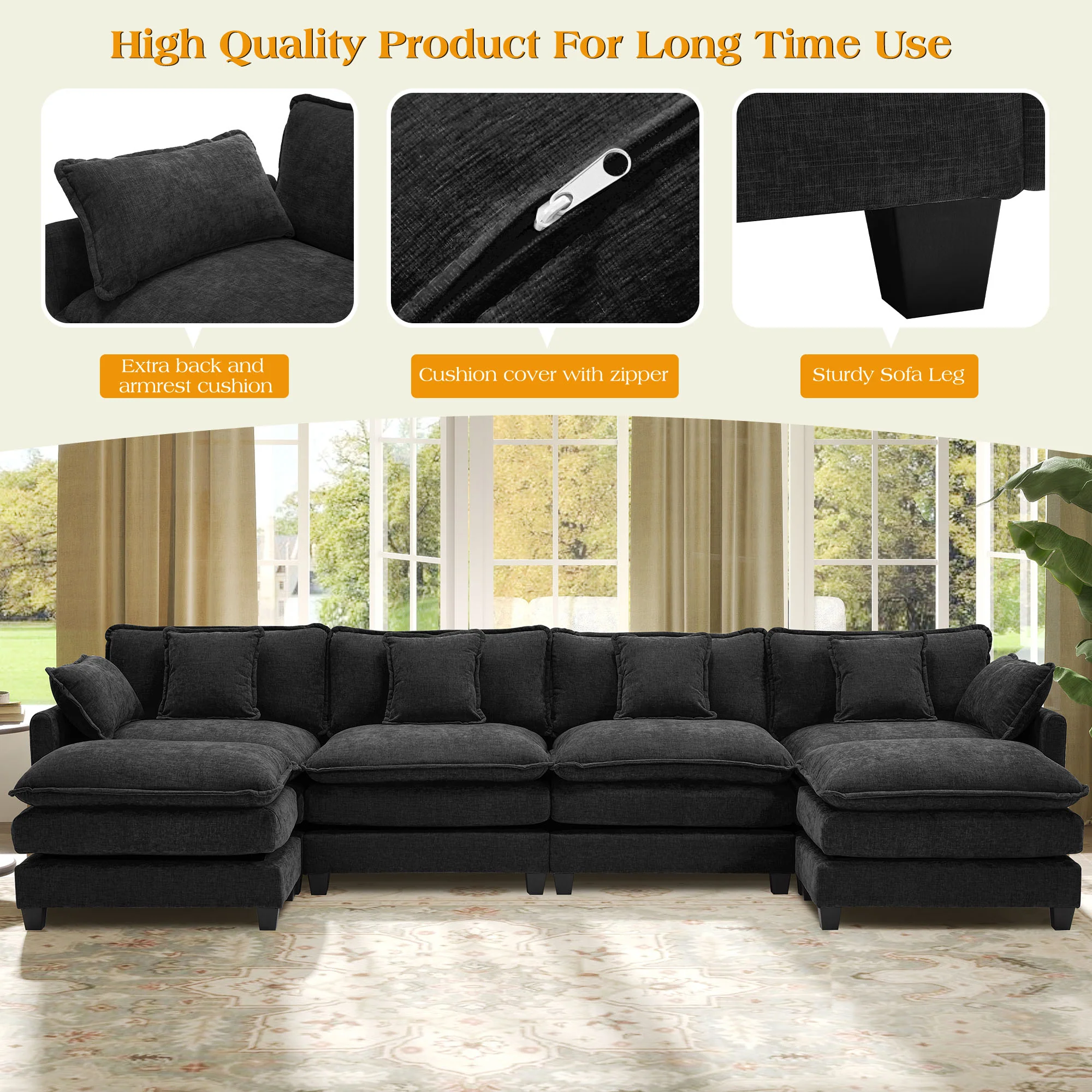 Luxury Thickened Cushion Modular Sofa