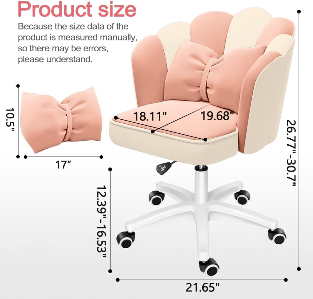 Office Chair Cute Petal Desk Chair, Modern Fabric Home Butterfly Chairs Height Adjustable Chair Makeup Chairs Computer Chairs