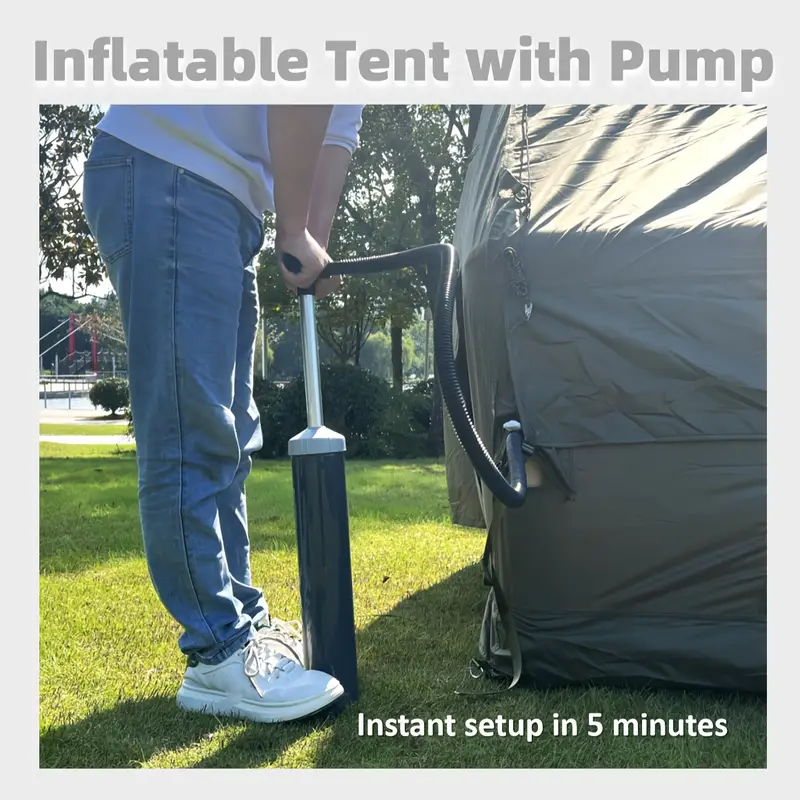 🔥2025 Clearance Sale🔥All - Season Inflatable Camping Tent with Pump - Fits 4 - 6, Waterproof & Mesh Windows