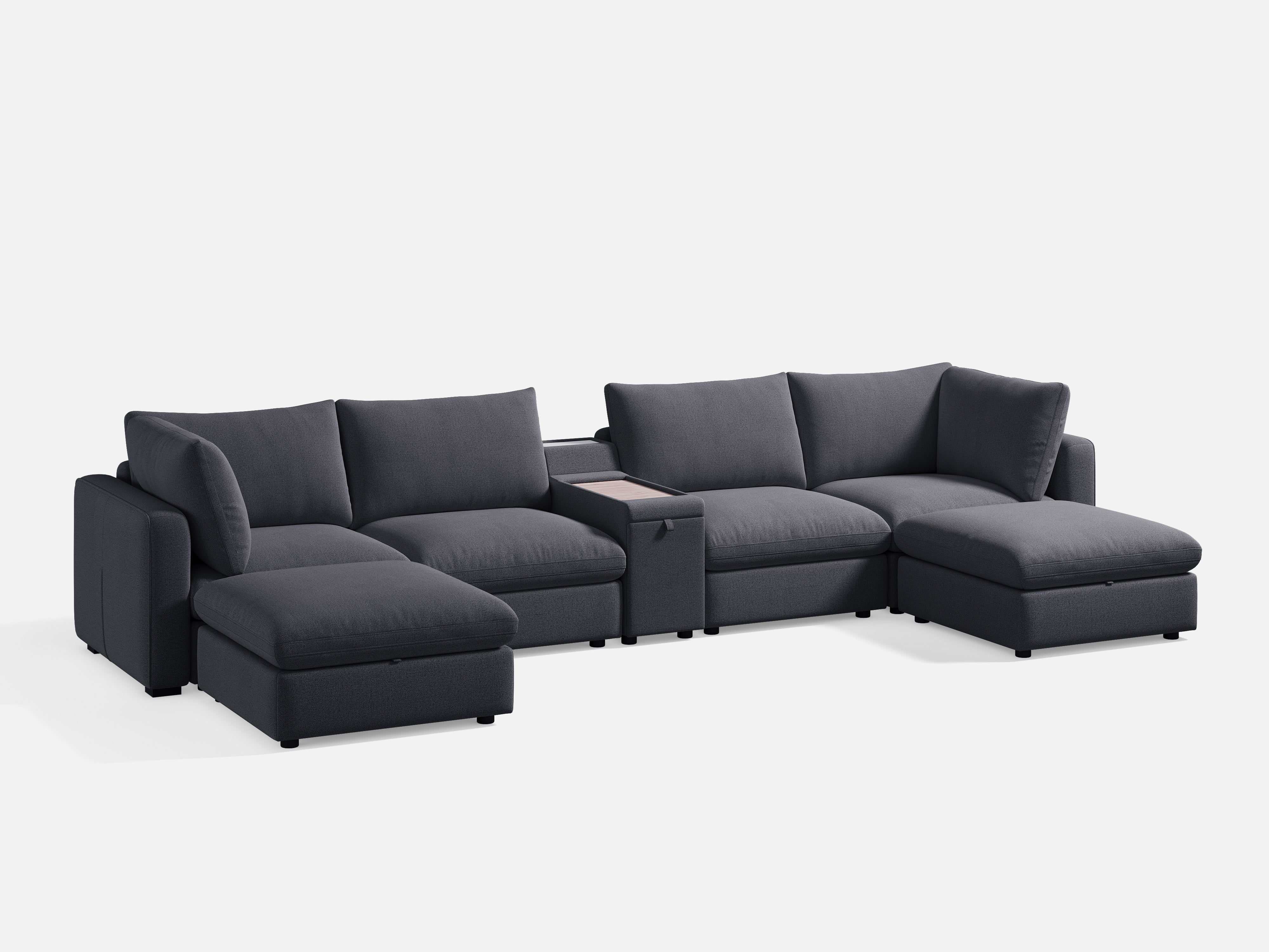 4 Seats with 2 Ottomans & Console