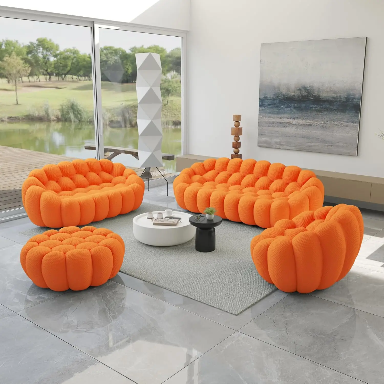 💥Limited time offer💖🎉Modern 3D Honeycomb Bubble Sofa - Comfy Loveseat Couch