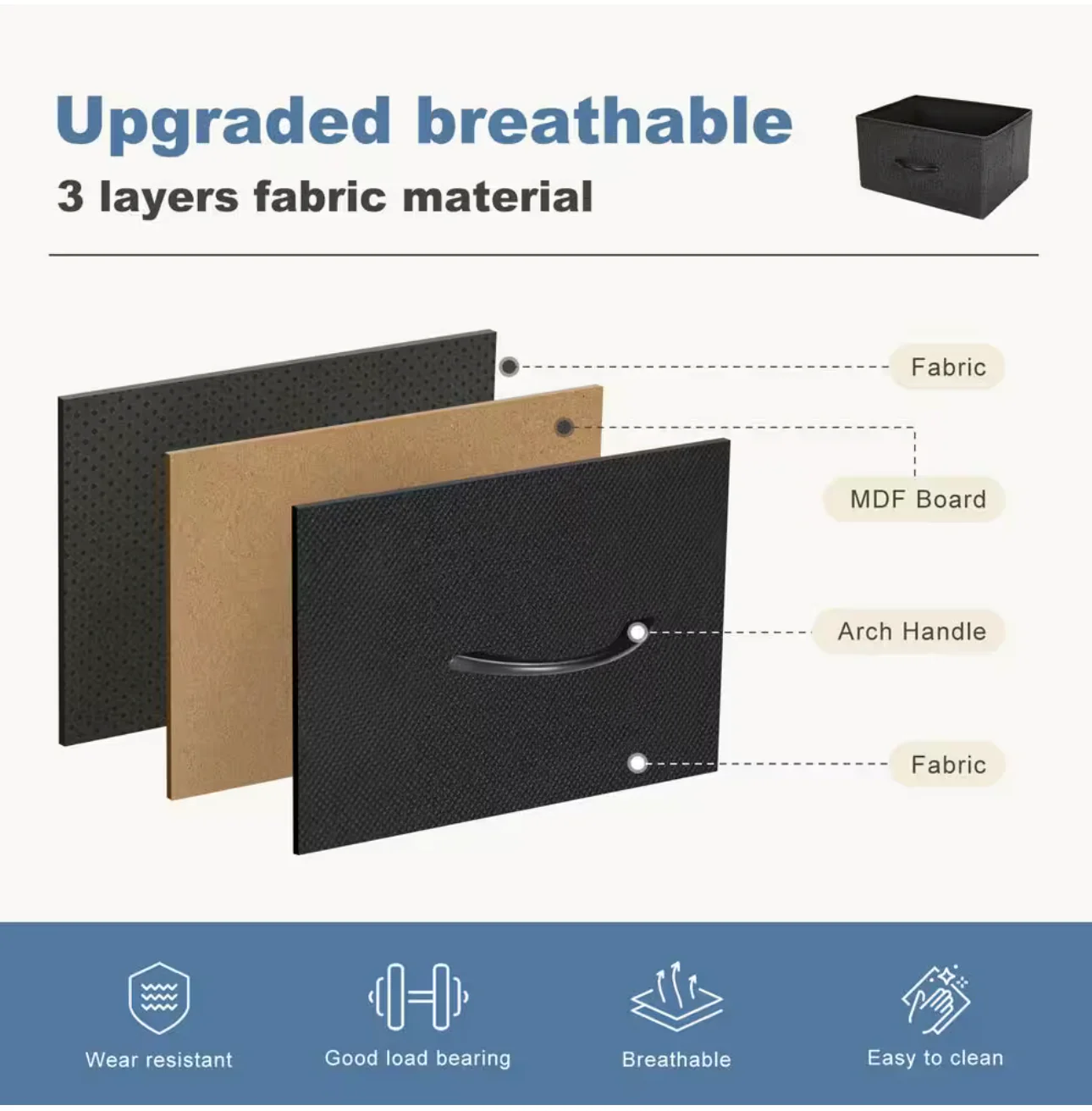 Drawers Dresser for Bedroom, Kidsroom Furniture, Tall Chest Tower, Storage Organizer Units for Clothing, Closet, Fabric Bins, Wood Top, Steel Frame, Lightweight, Assemble Tools Include