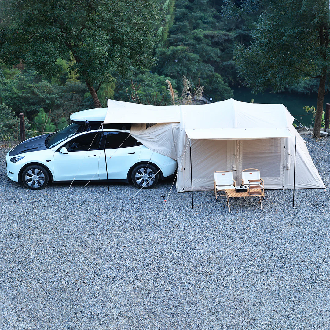 Electric Car Double Room Cotton Outdoor Large Space Rainproof SUV Model Y/X/3 Camping Tent