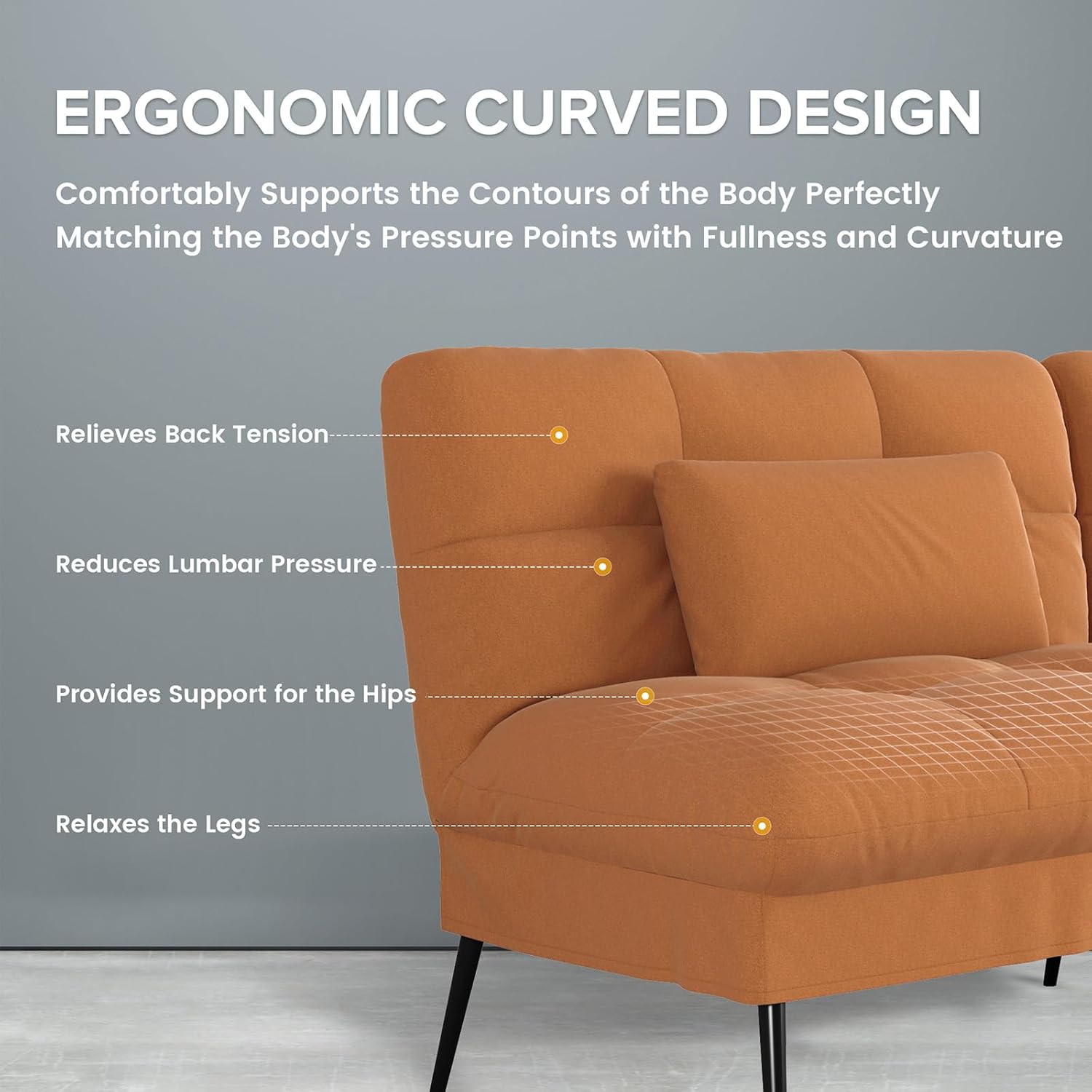 Convertible Sofa Bed,68″Fabric Couch with Adjustable Backrest,Loveseat Recliner Sleeper Living Room Furniture futon Set