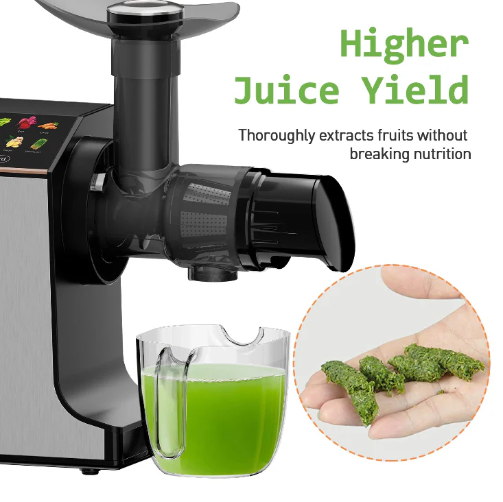 Cold Press Juicer Machine with Touchscreen, Slow Masticating Machines with 3