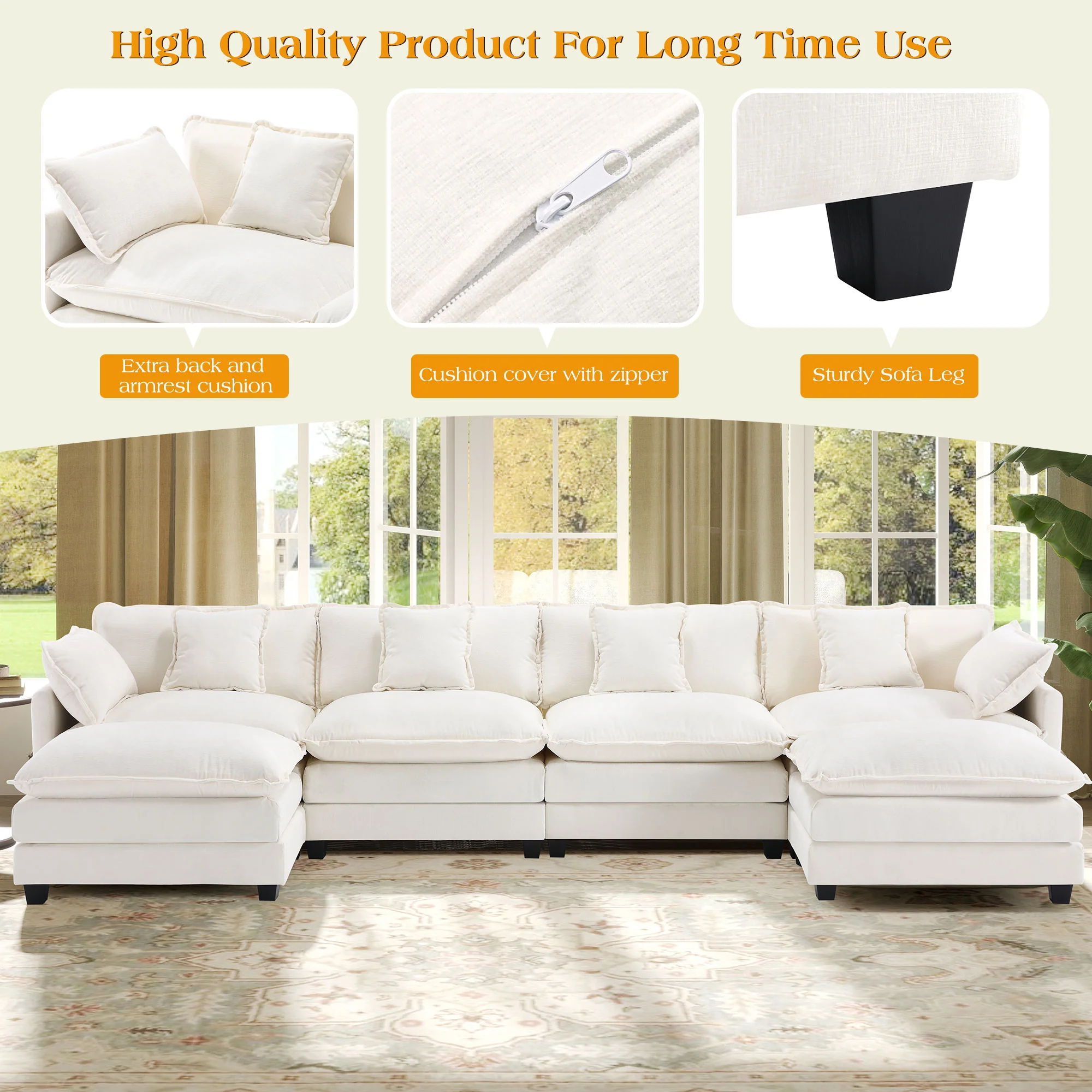 Luxury Thickened Cushion Modular Sofa